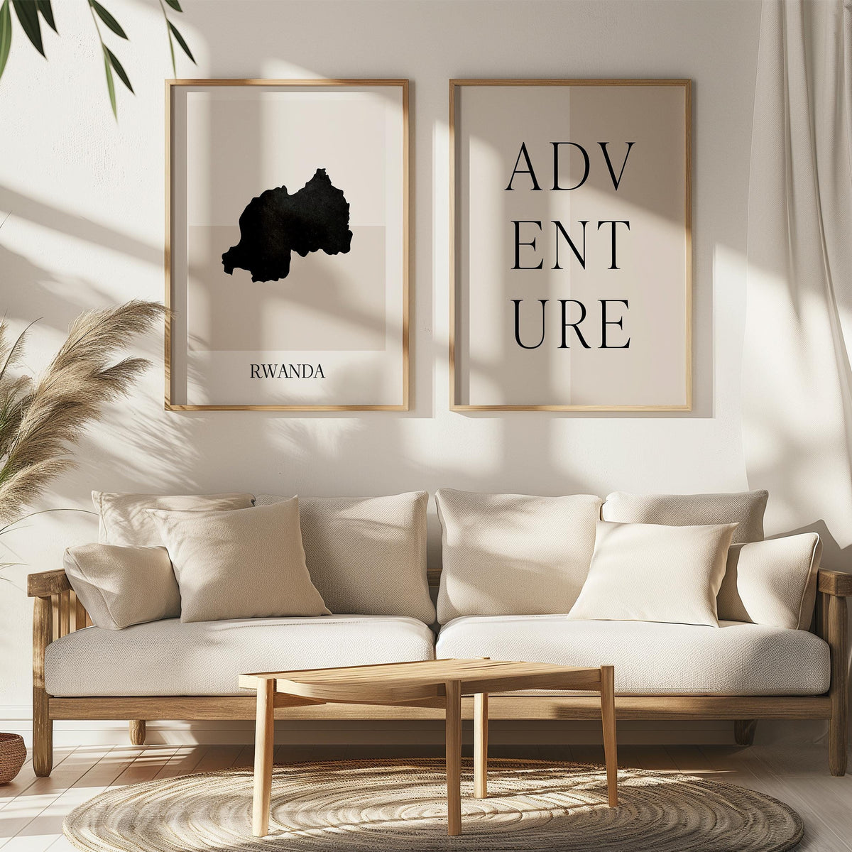 rwanda map poster - minimalist boho wall art - digital download - image 5
