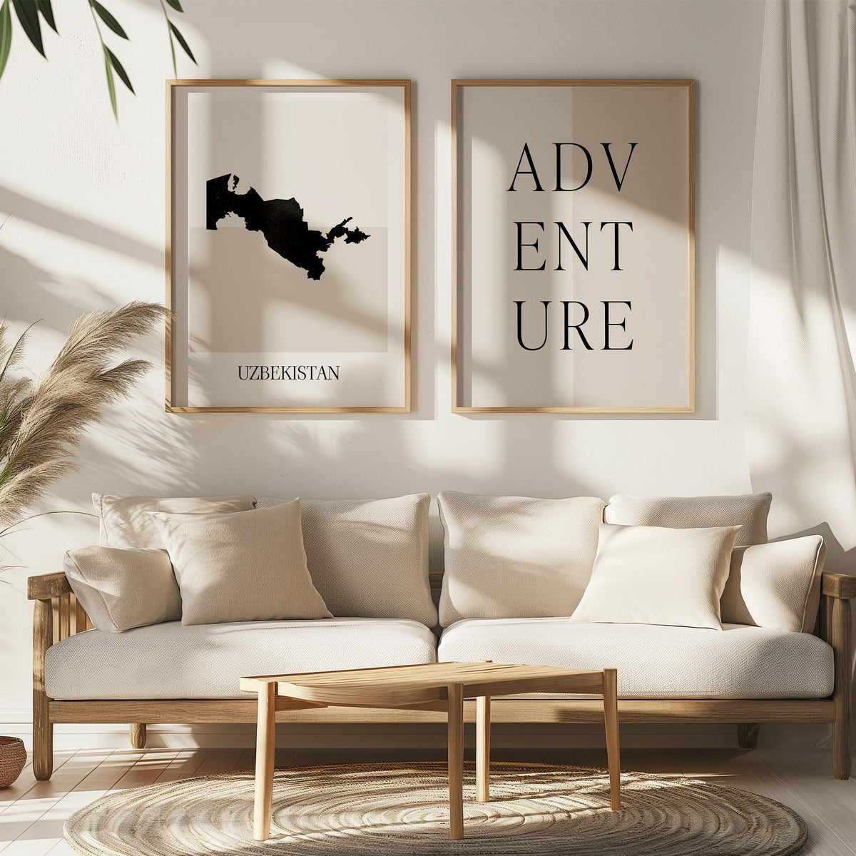 uzbekistan map poster - minimalist boho wall art - digital download - image 5