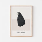 sri lanka map poster - minimalist boho wall art - digital download - image 1
