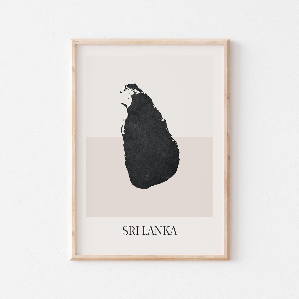 sri lanka map poster - minimalist boho wall art - digital download - image 1