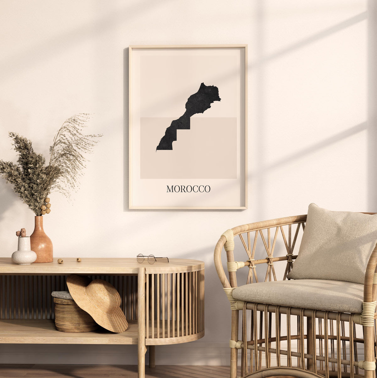 morocco map poster - minimalist boho wall art - digital download - image 3