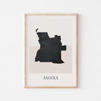 angola map poster - minimalist boho wall art - digital download - image 1