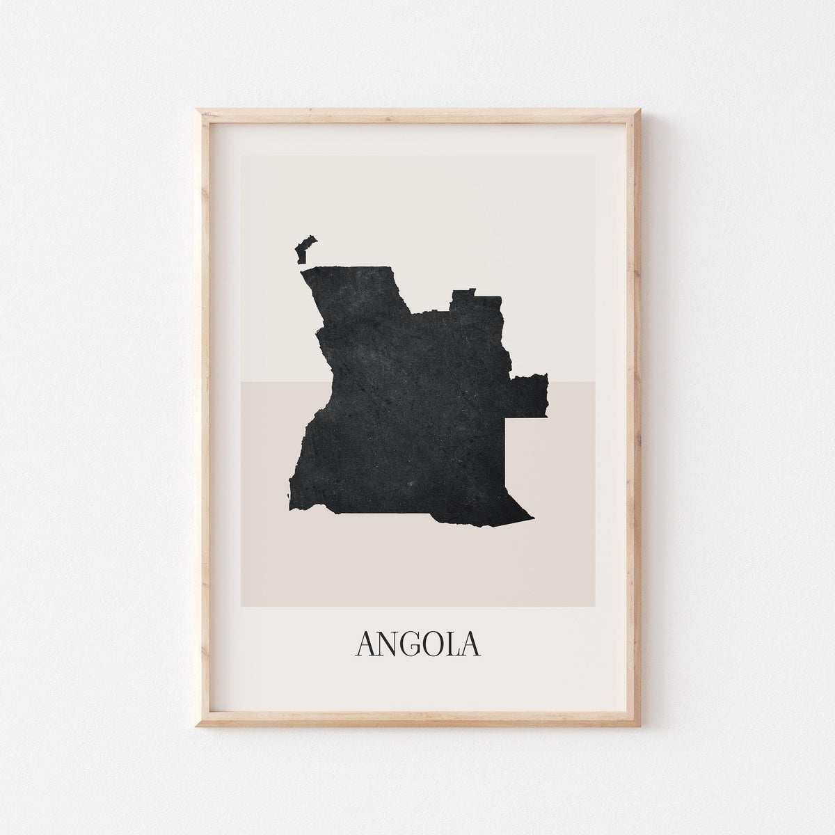 angola map poster - minimalist boho wall art - digital download - image 1