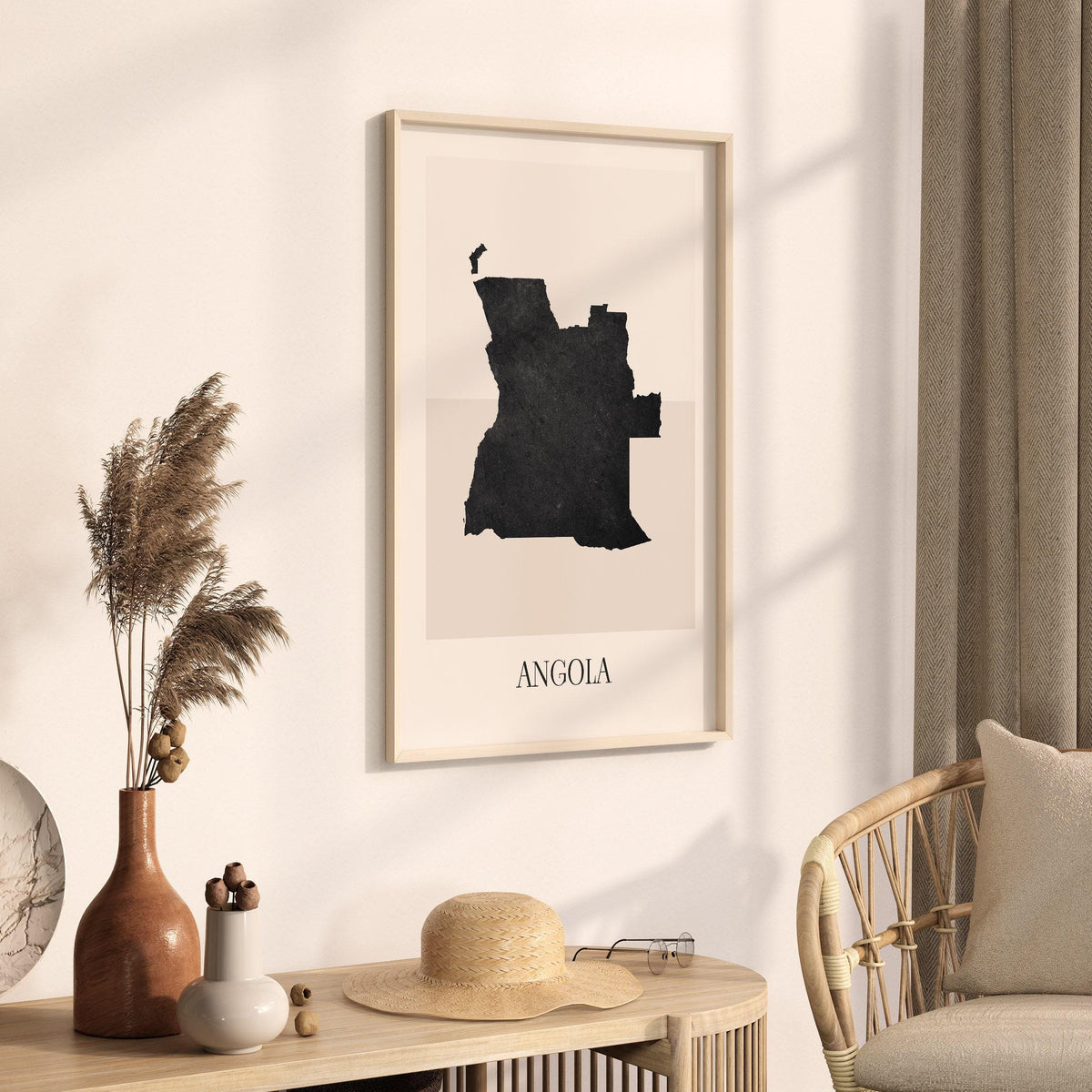 angola map poster - minimalist boho wall art - digital download - image 2