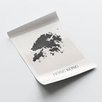 hong kong map poster - minimalist boho wall art - digital download - image 4