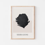 sierra leone map poster - minimalist boho wall art - digital download - image 1