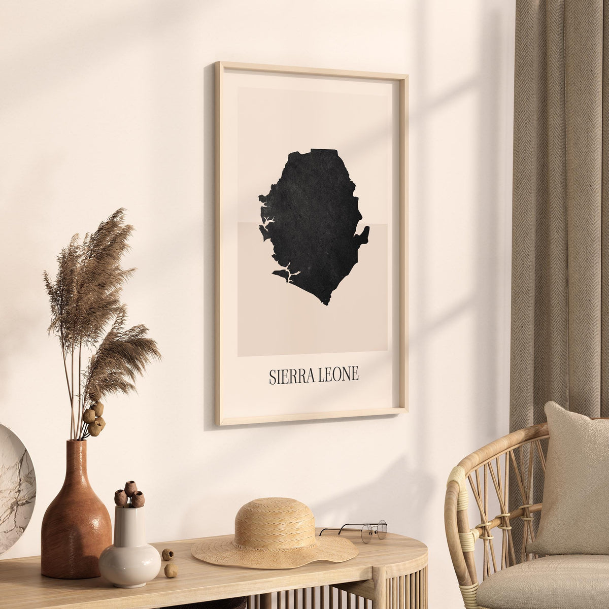 sierra leone map poster - minimalist boho wall art - digital download - image 2