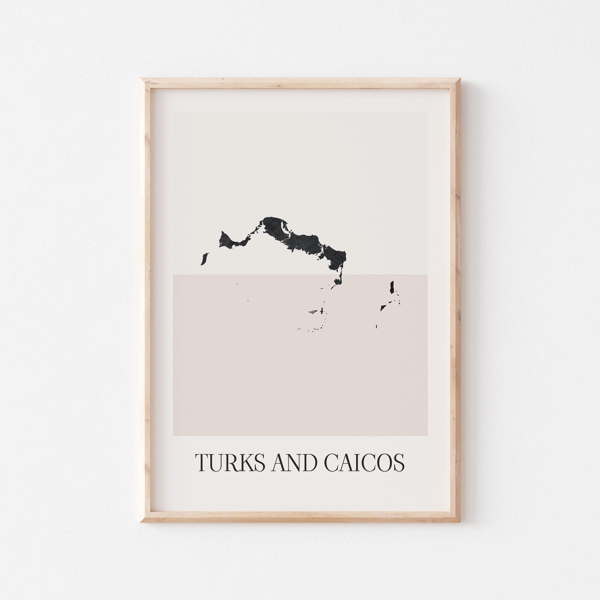 turks and caicos map poster - minimalist boho wall art - digital download - image 1