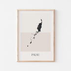 palau map poster - minimalist boho wall art - digital download - image 1