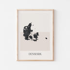 denmark map poster - minimalist boho wall art - digital download - image 1