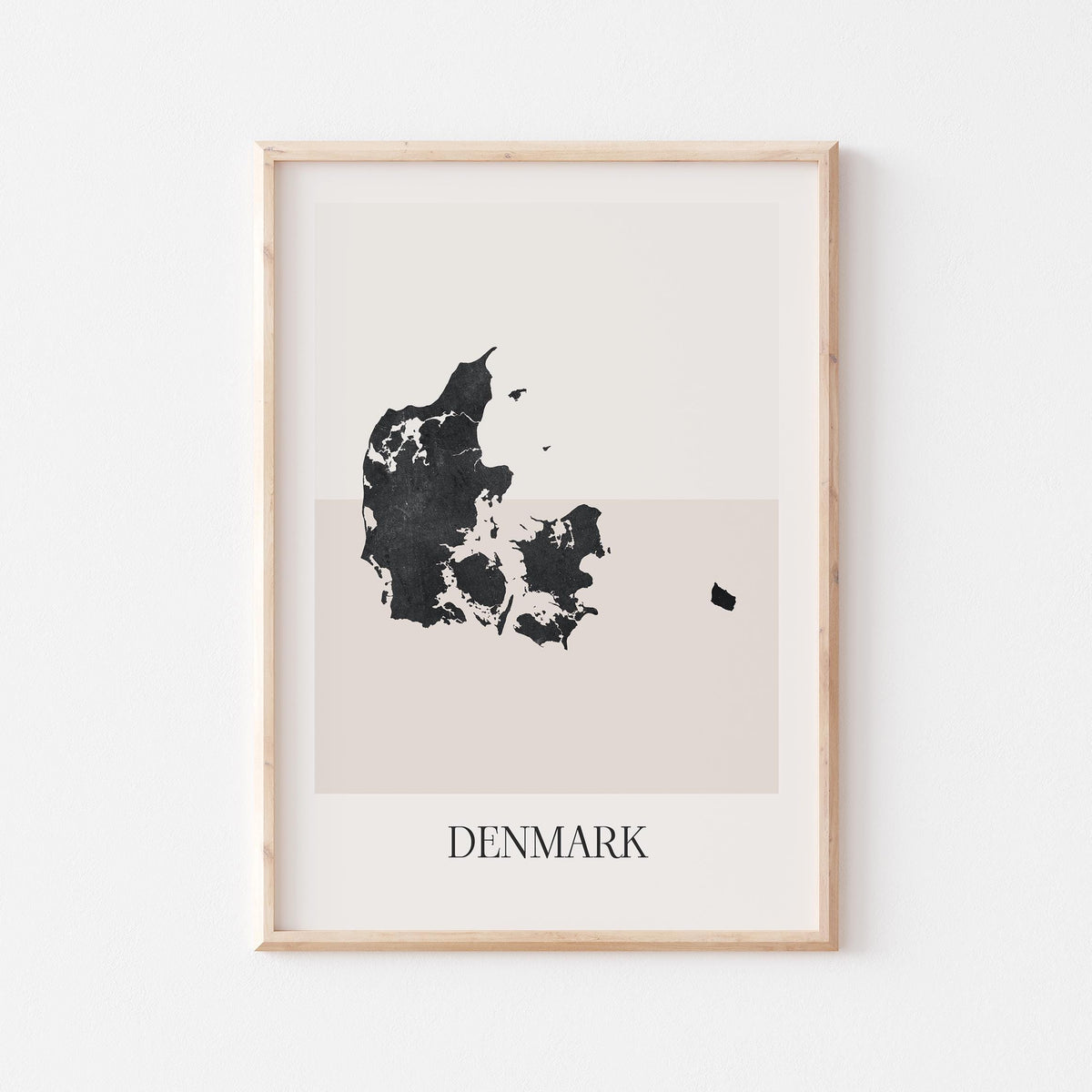 denmark map poster - minimalist boho wall art - digital download - image 1