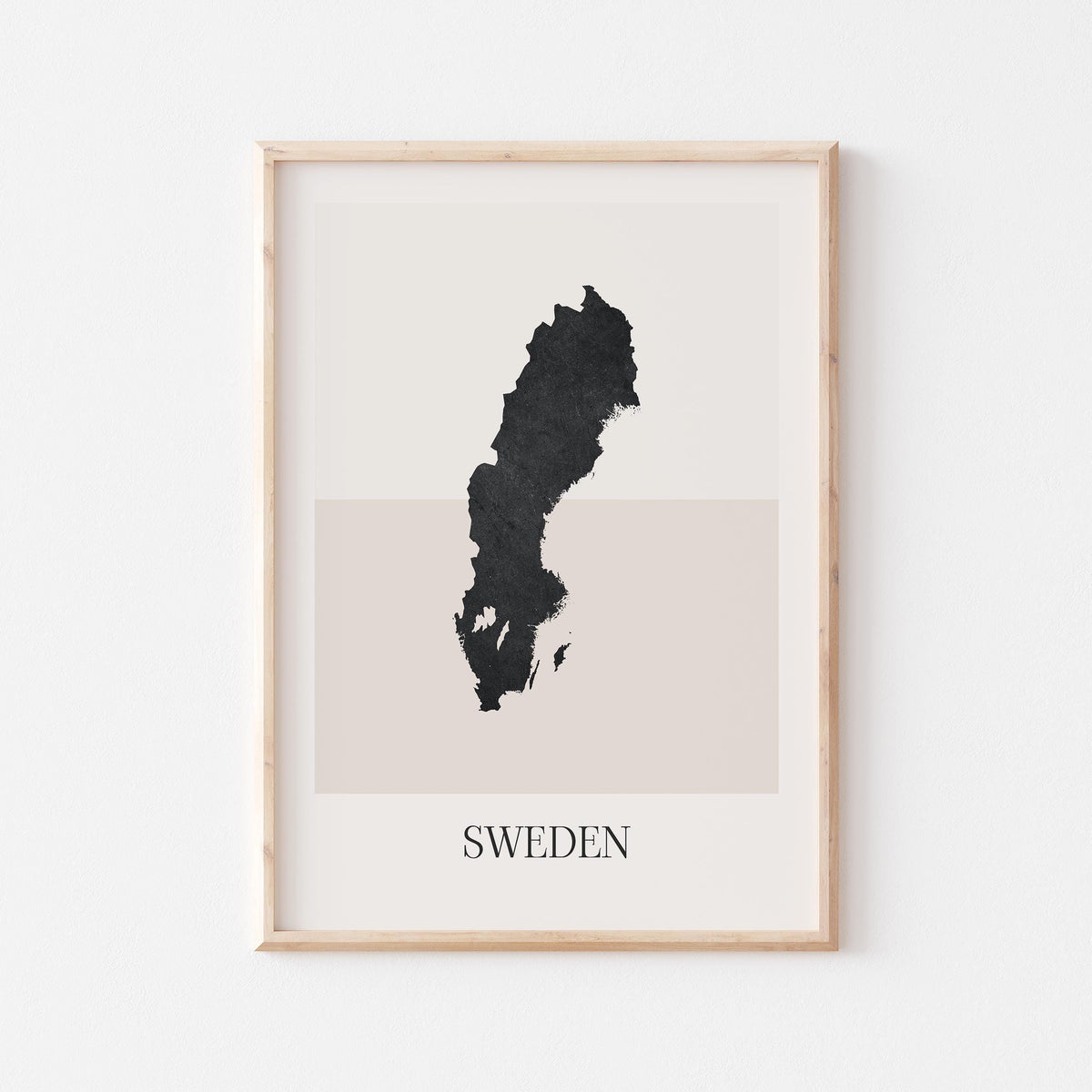sweden map poster - minimalist boho wall art - digital download - image 1