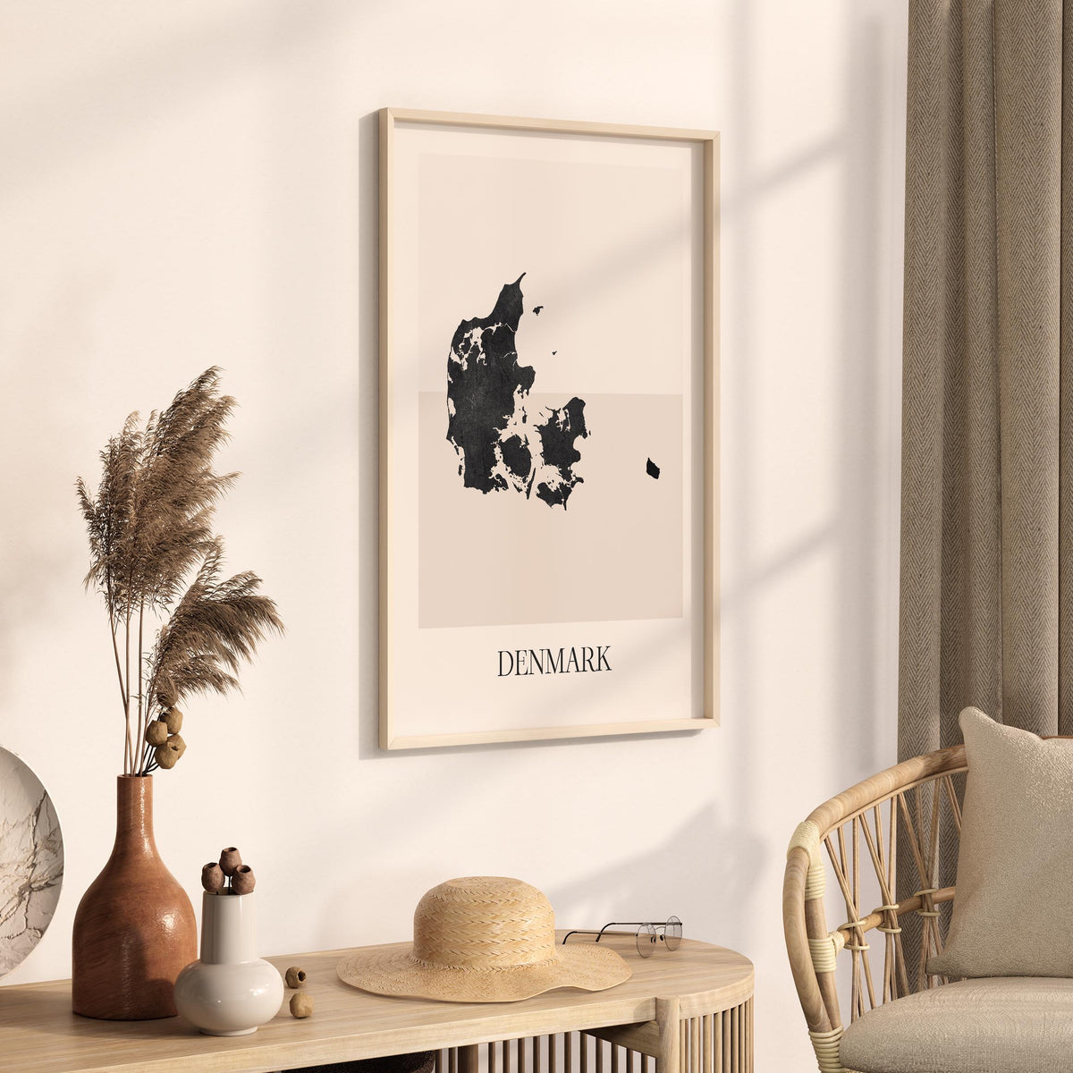 denmark map poster - minimalist boho wall art - digital download - image 2