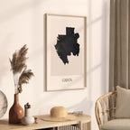 gabon map poster - minimalist boho wall art - digital download - image 2