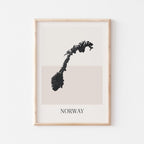 norway map poster - minimalist boho wall art - digital download - image 1