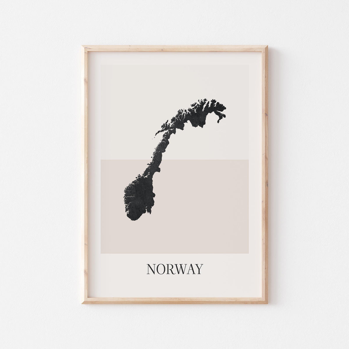 norway map poster - minimalist boho wall art - digital download - image 1