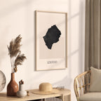 lesotho map poster - minimalist boho wall art - digital download - image 2
