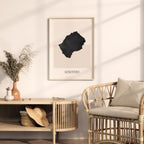 lesotho map poster - minimalist boho wall art - digital download - image 3
