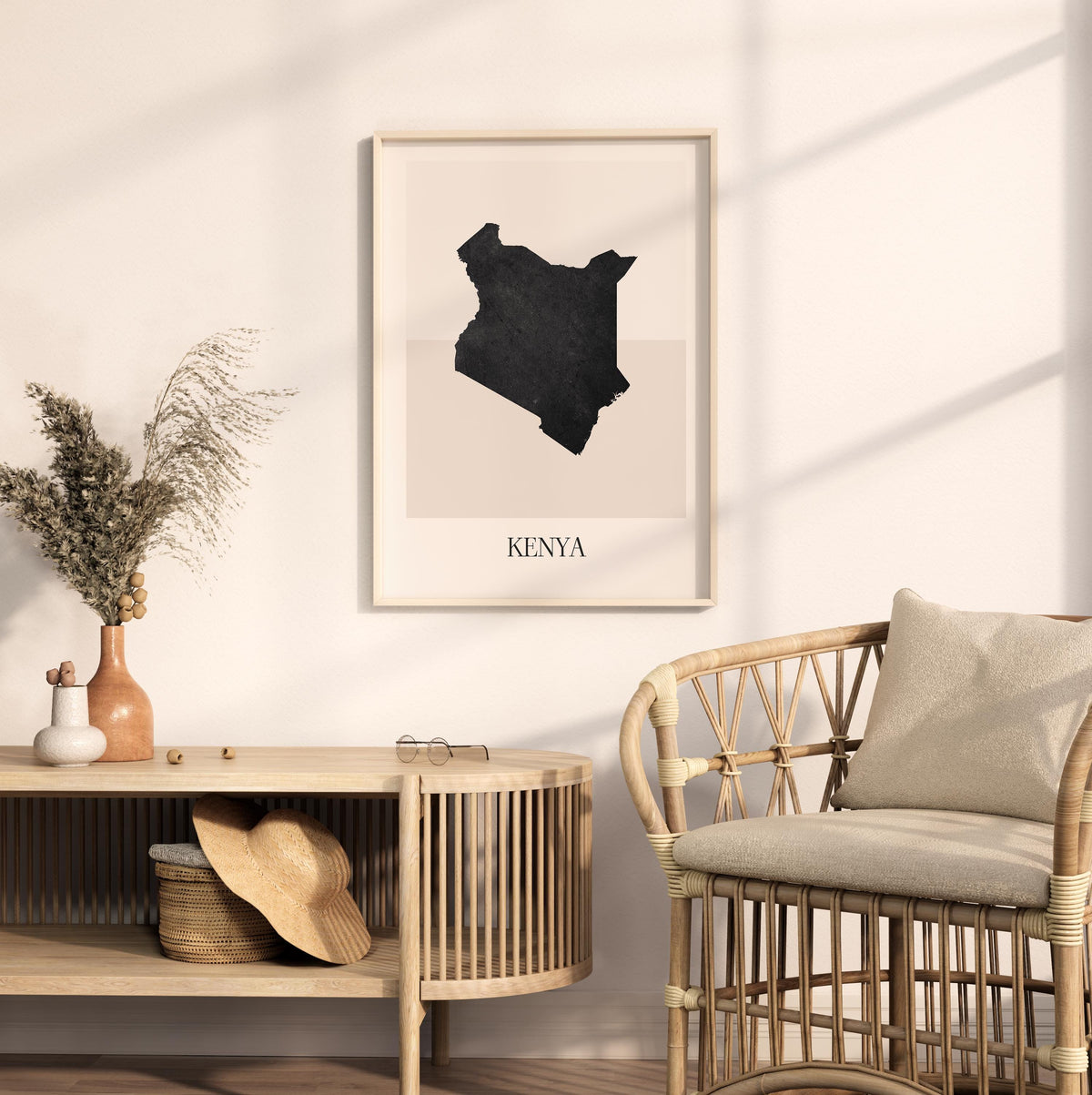 kenya map poster - minimalist boho wall art - digital download - image 3