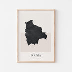 bolivia map poster - minimalist boho wall art - digital download - image 1