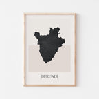 burundi map poster - minimalist boho wall art - digital download - image 1