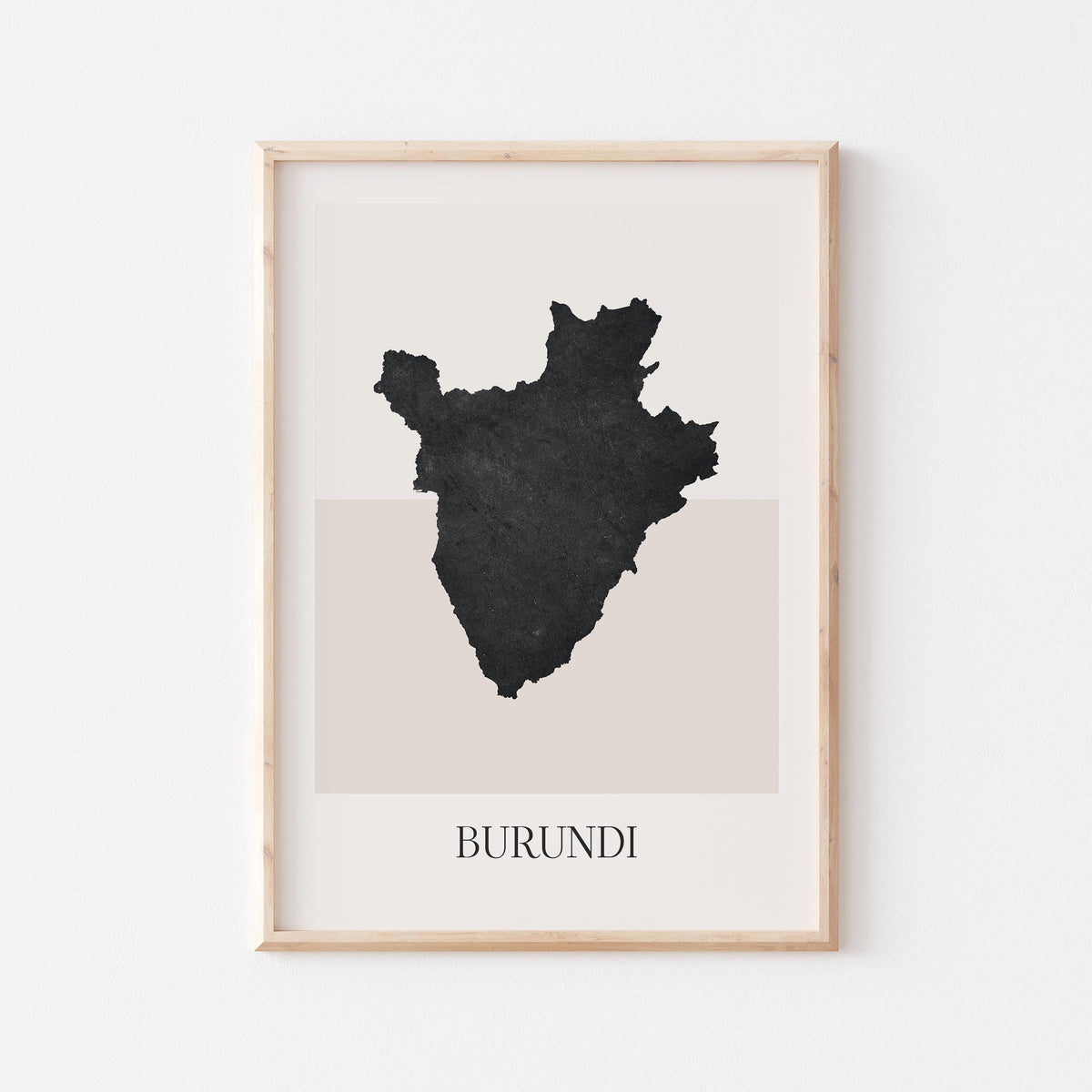 burundi map poster - minimalist boho wall art - digital download - image 1