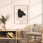 bolivia map poster - minimalist boho wall art - digital download - image 3