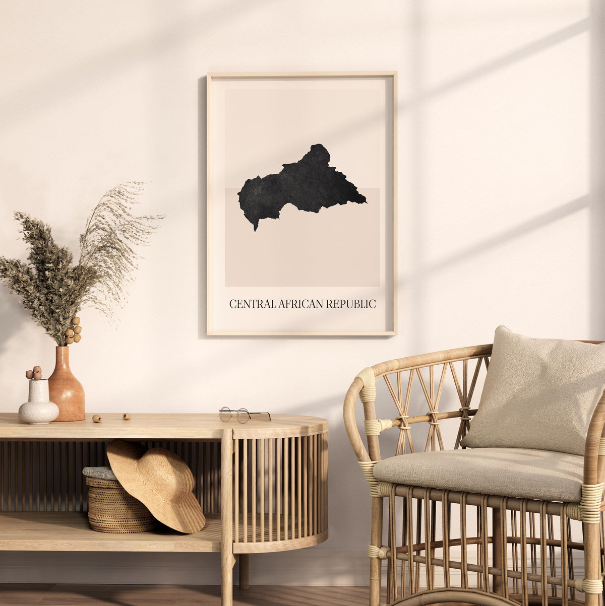 central african republic map poster - minimalist boho wall art - digital download - image 3