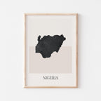 niger map poster - minimalist boho wall art - digital download - image 1