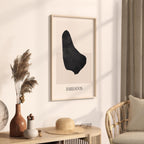 barbados map poster - minimalist boho wall art - digital download - image 2