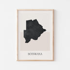botswana map poster - minimalist boho wall art - digital download - image 1