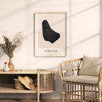 barbados map poster - minimalist boho wall art - digital download - image 3