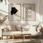 botswana map poster - minimalist boho wall art - digital download - image 5