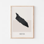 aruba map poster - minimalist boho wall art - digital download - image 1