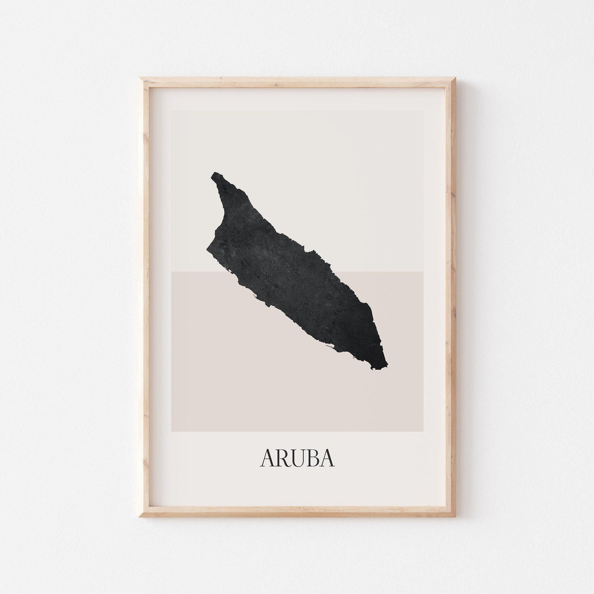 aruba map poster - minimalist boho wall art - digital download - image 1