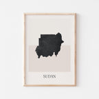 sudan map poster - minimalist boho wall art - digital download - image 1