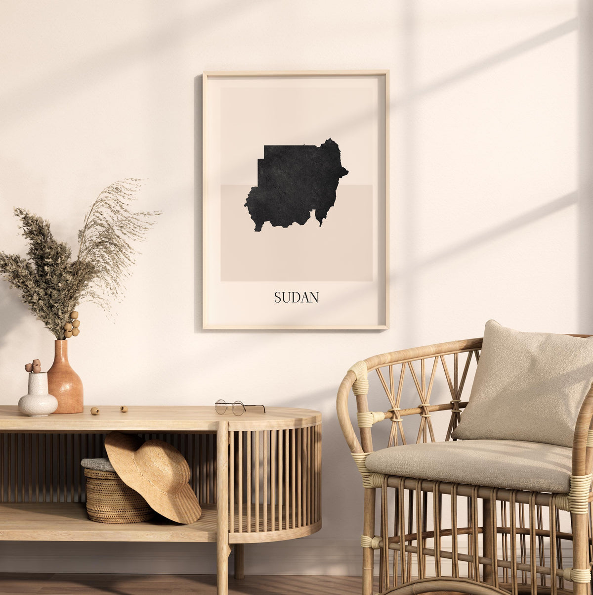 sudan map poster - minimalist boho wall art - digital download - image 3