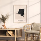 congo map poster - minimalist boho wall art - digital download - image 3