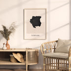 suriname map poster - minimalist boho wall art - digital download - image 3