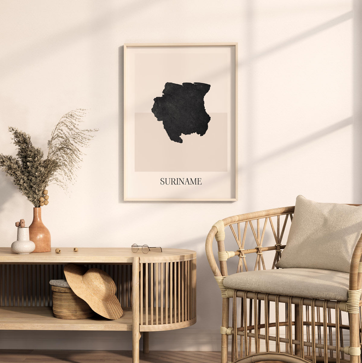 suriname map poster - minimalist boho wall art - digital download - image 3