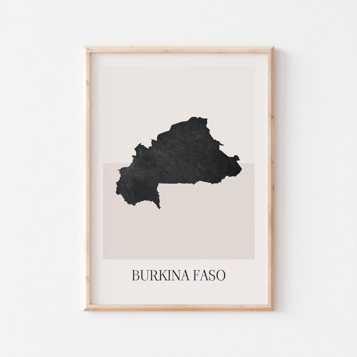 burkina faso map poster - minimalist boho wall art - digital download - image 1