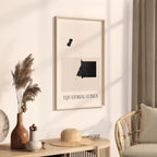 equatorial guinea map poster - minimalist boho wall art - digital download - image 2