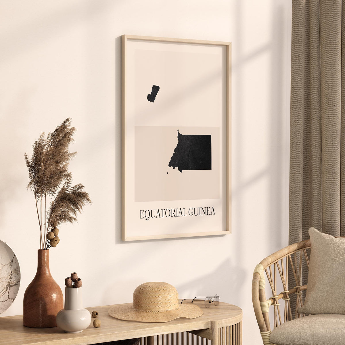 equatorial guinea map poster - minimalist boho wall art - digital download - image 2