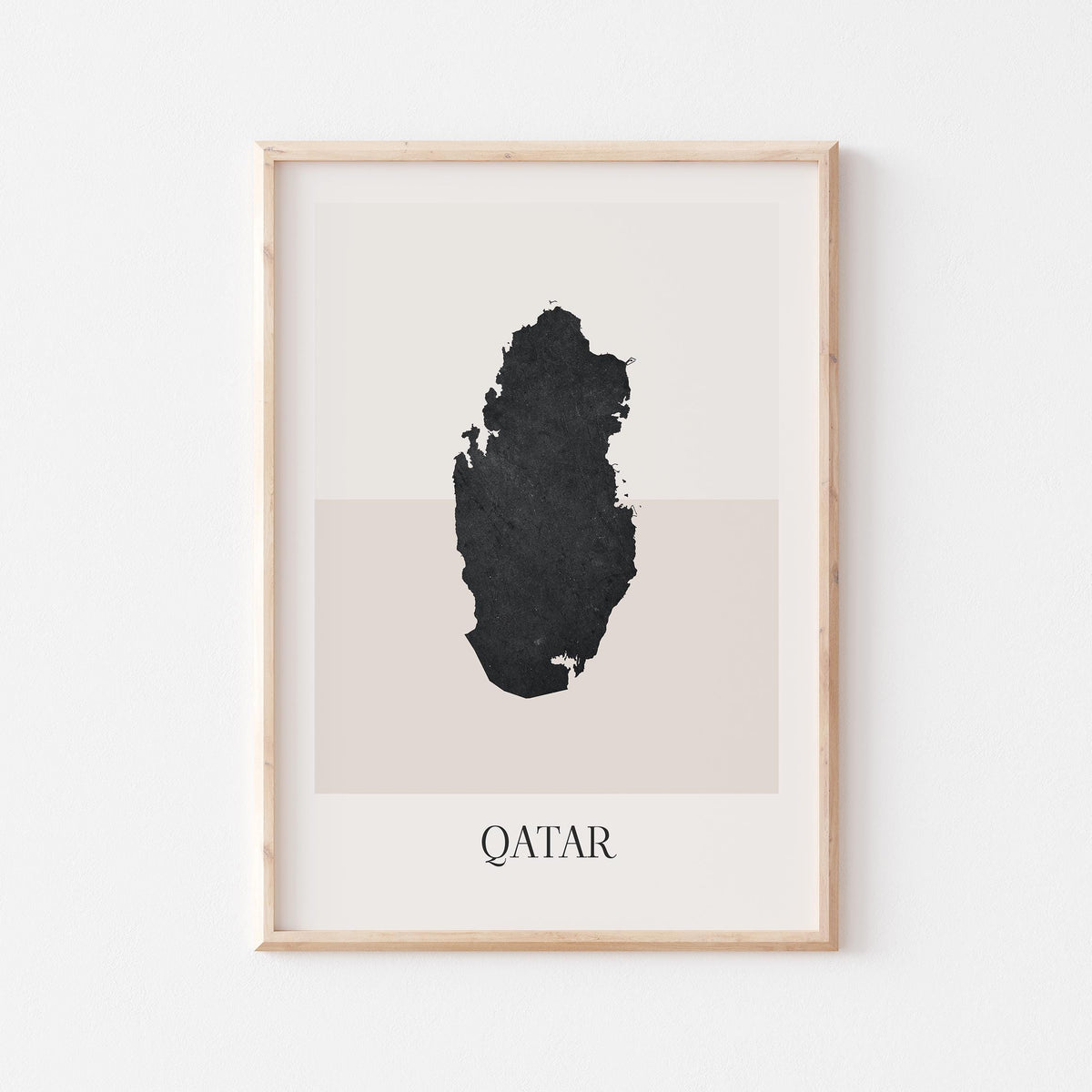 qatar map poster - minimalist boho wall art - digital download - image 1