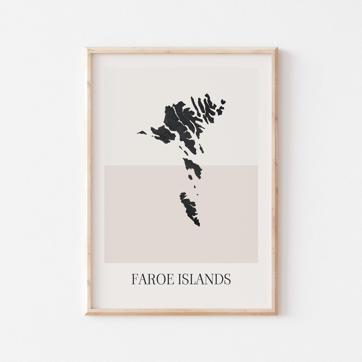faroe islands map poster - minimalist boho wall art - digital download - image 1