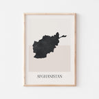 afghanistan map poster - minimalist boho wall art - digital download - image 1