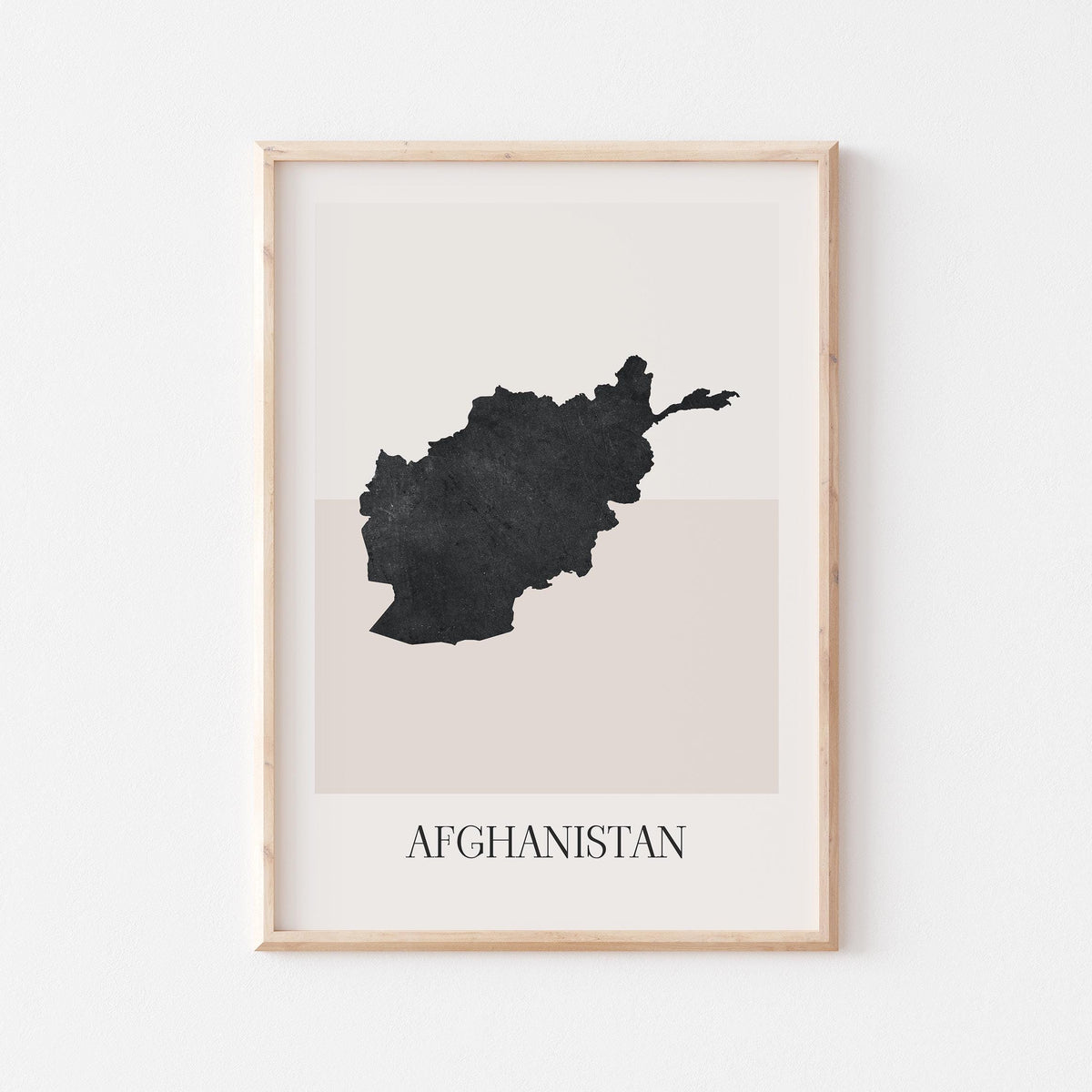 afghanistan map poster - minimalist boho wall art - digital download - image 1