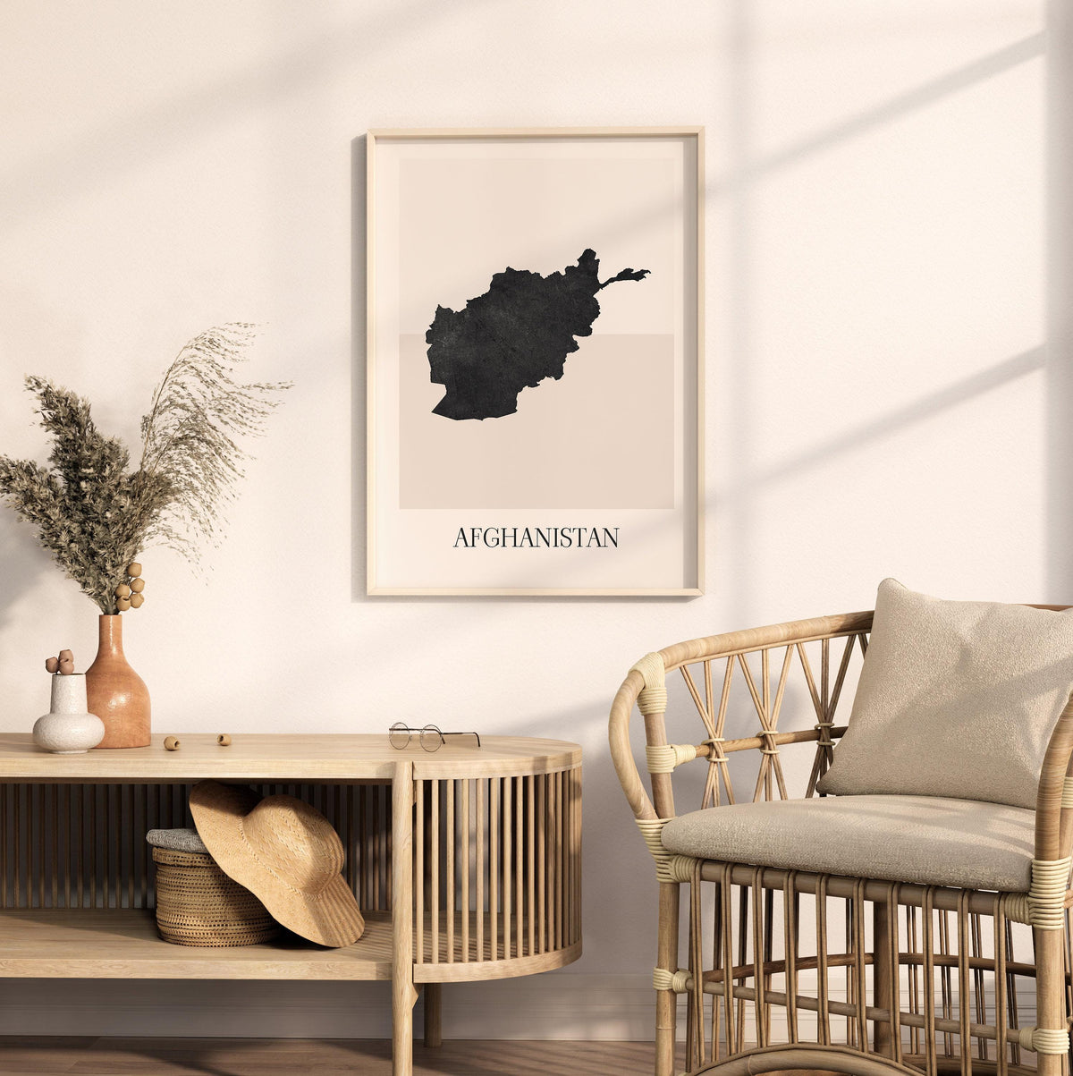 afghanistan map poster - minimalist boho wall art - digital download - image 3