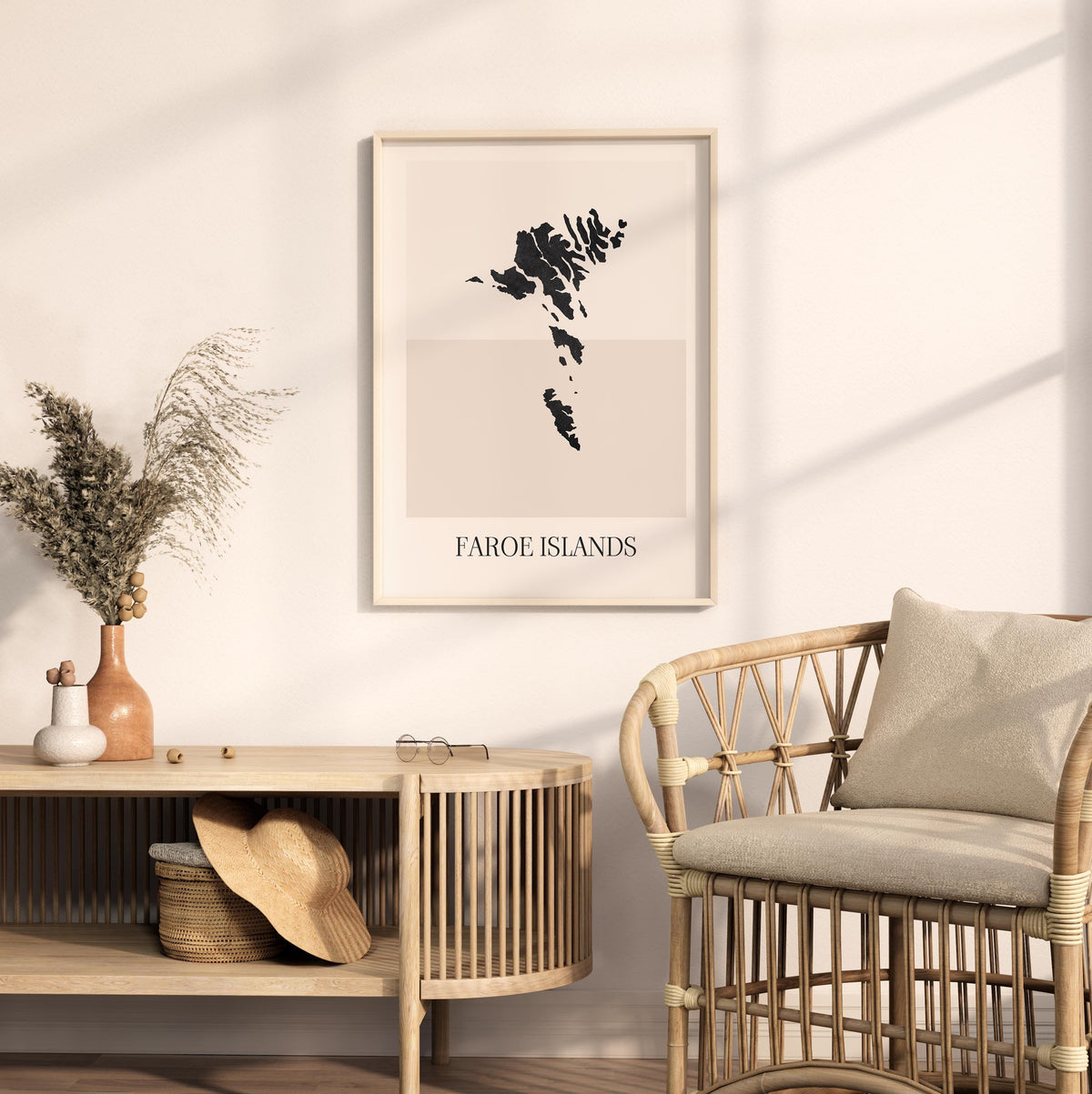 faroe islands map poster - minimalist boho wall art - digital download - image 3