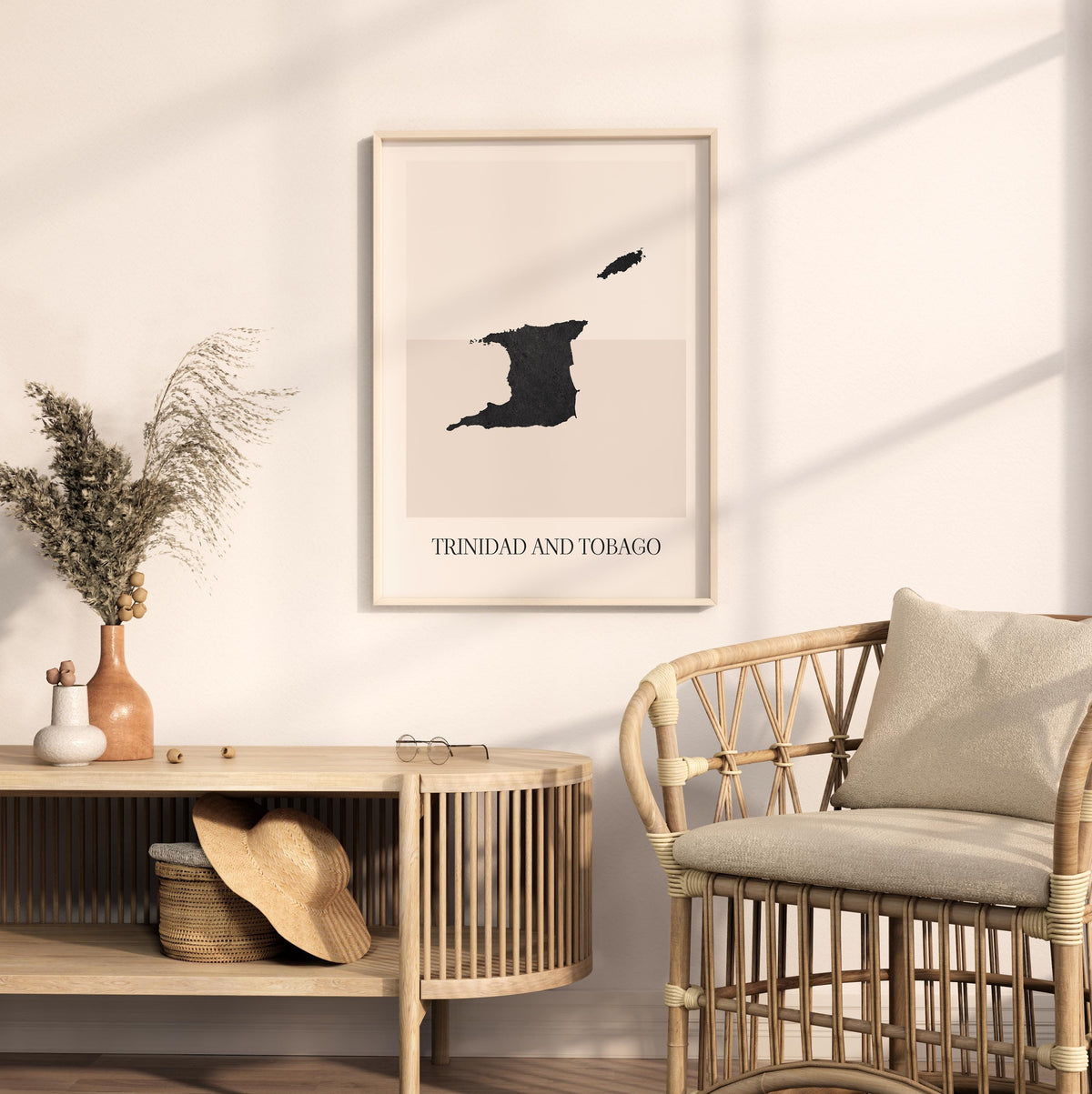 trinidad and tobago map poster - minimalist boho wall art - digital download - image 3